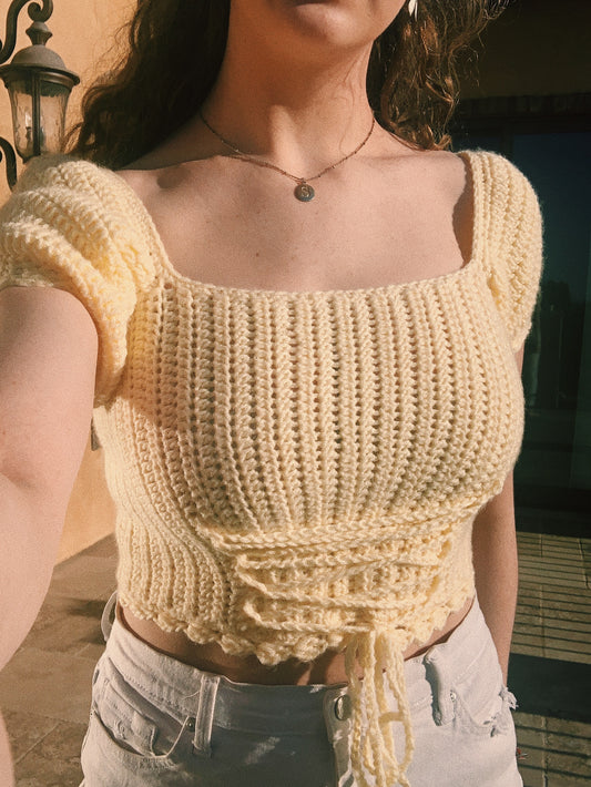pre-order: crochet cottagecore picnic top // crochet top