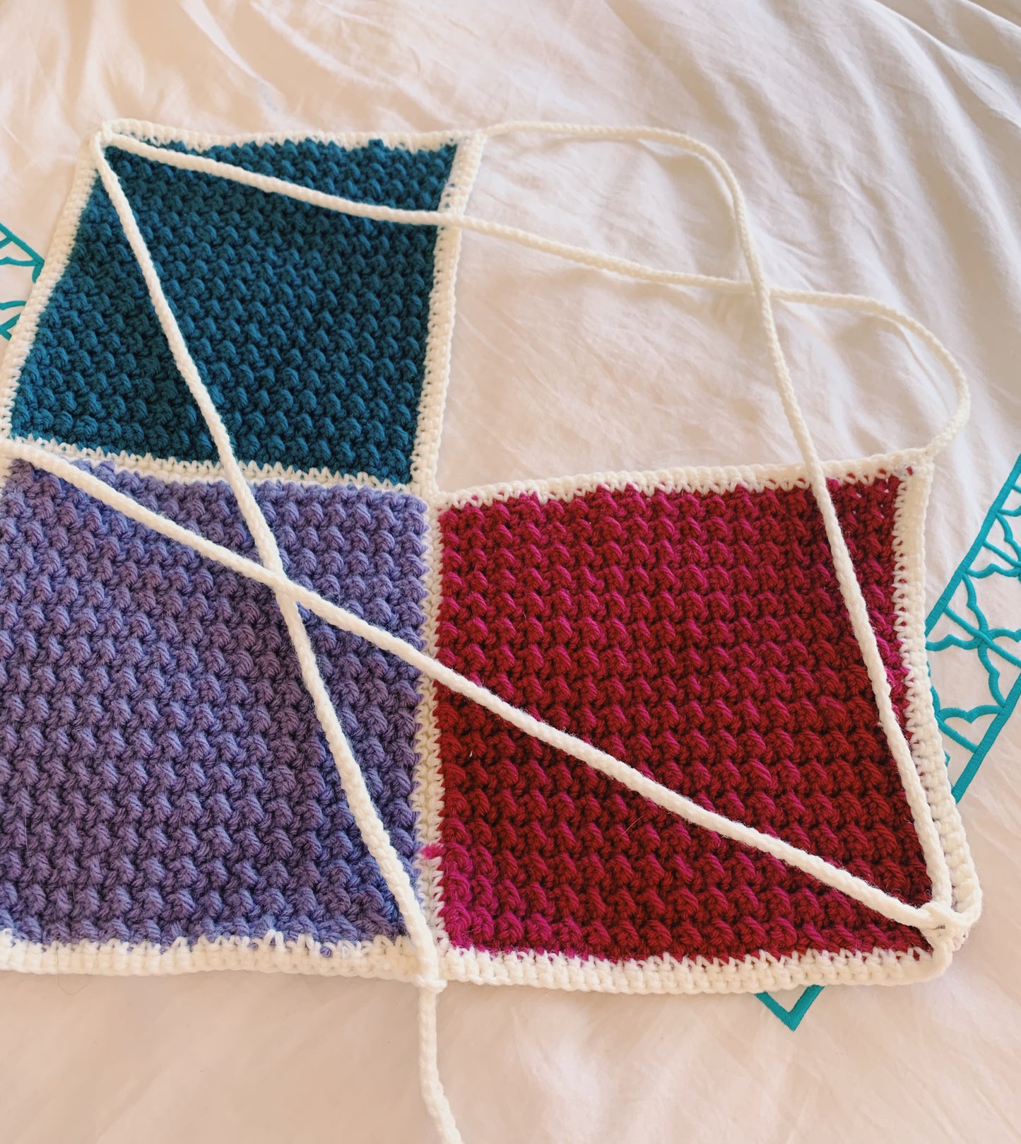 tri-tone bisexual flag cerise top // crochet top