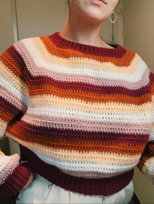 lesbian flag crochet striped jumper // crochet sweater