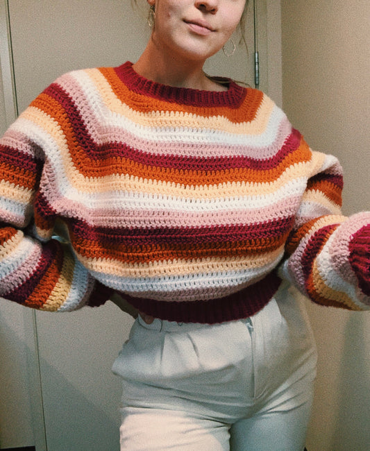 lesbian flag crochet striped jumper // crochet sweater